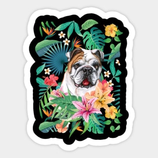 Tropical Brindle English Bulldog 1 Sticker